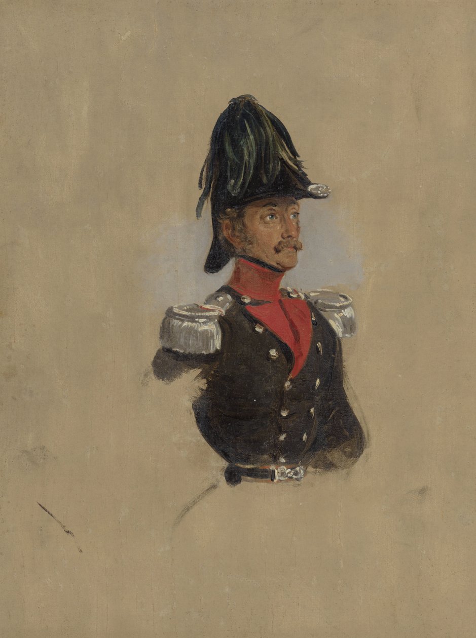 Porträttstudie av kapten J.J.P. från Munnick av Nicolaas Pieneman