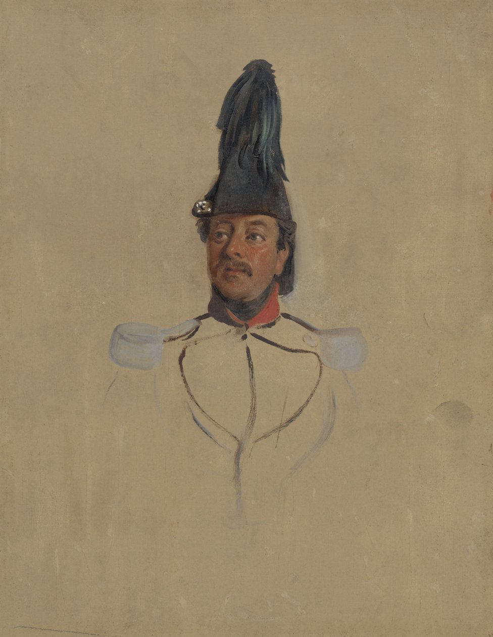 Porträttstudie av kapten T.S. nabal av Nicolaas Pieneman