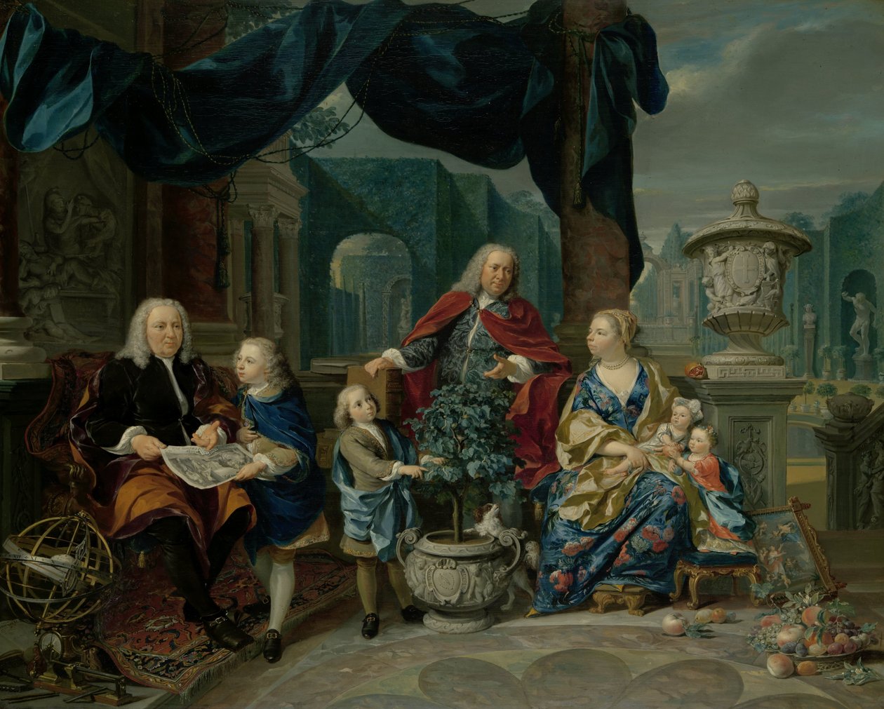 Porträtt av David van Mollem med sin familj Porträtt av David van Mollem med sin familj av Nicolaas Verkolje