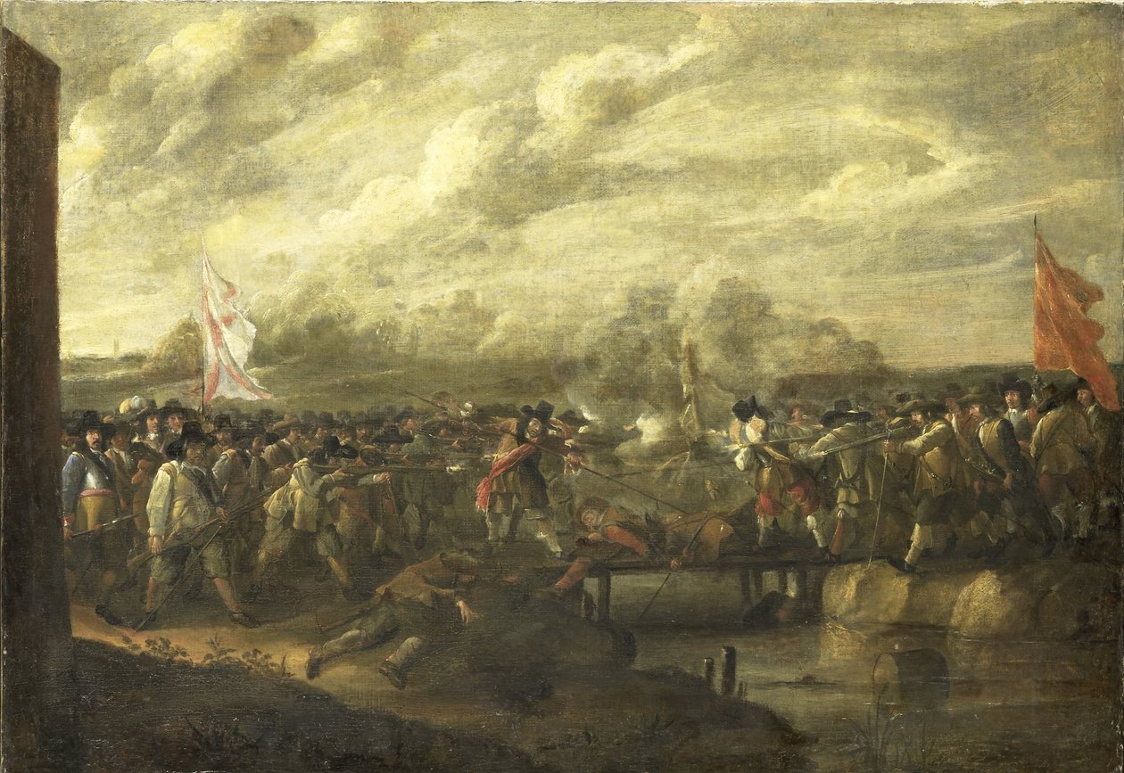 Infanteriskärmytsling i åttioåriga kriget av Nicolaas van Eyck (II) (attributed to)