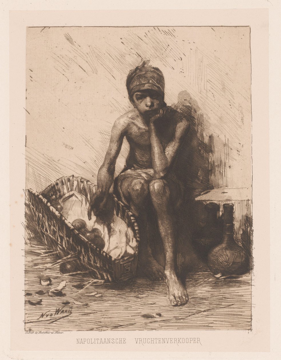 fruktförsäljare Napolitansk fruktsäljare (titel på objekt) av Nicolaas van der Waay