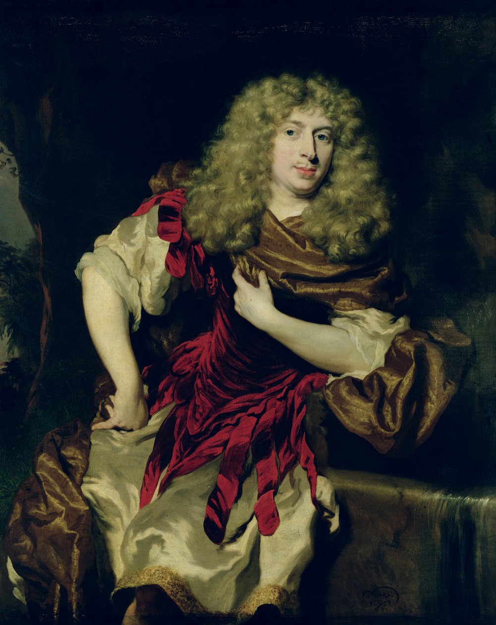 Porträtt av en ung man, 1676 av Nicolaes Maes