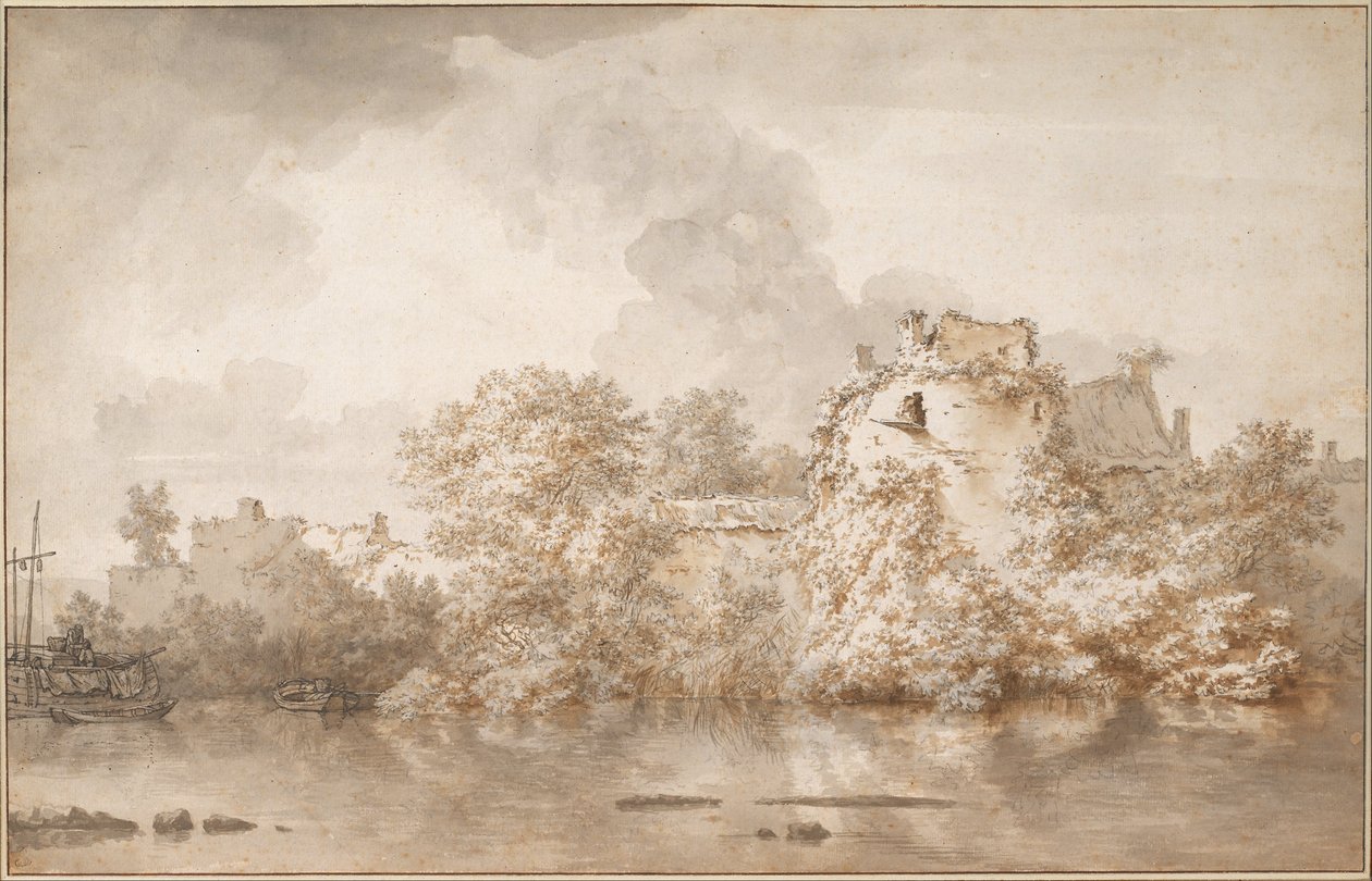 Flodlandskap nära Montfoort, c. 1655 av Nicolaes Pietersz. Berchem