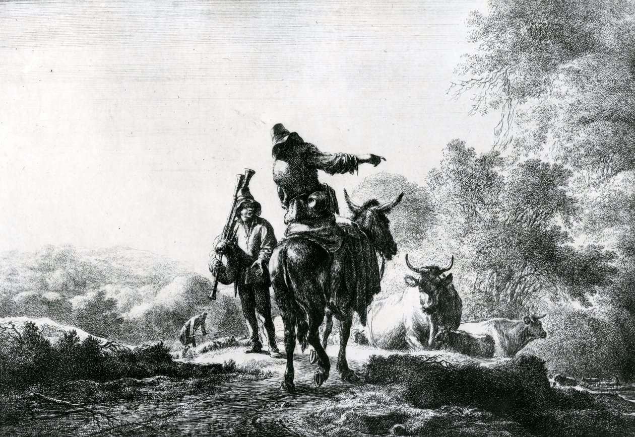 Bag Piper av Nicolaes Pietersz. Berchem