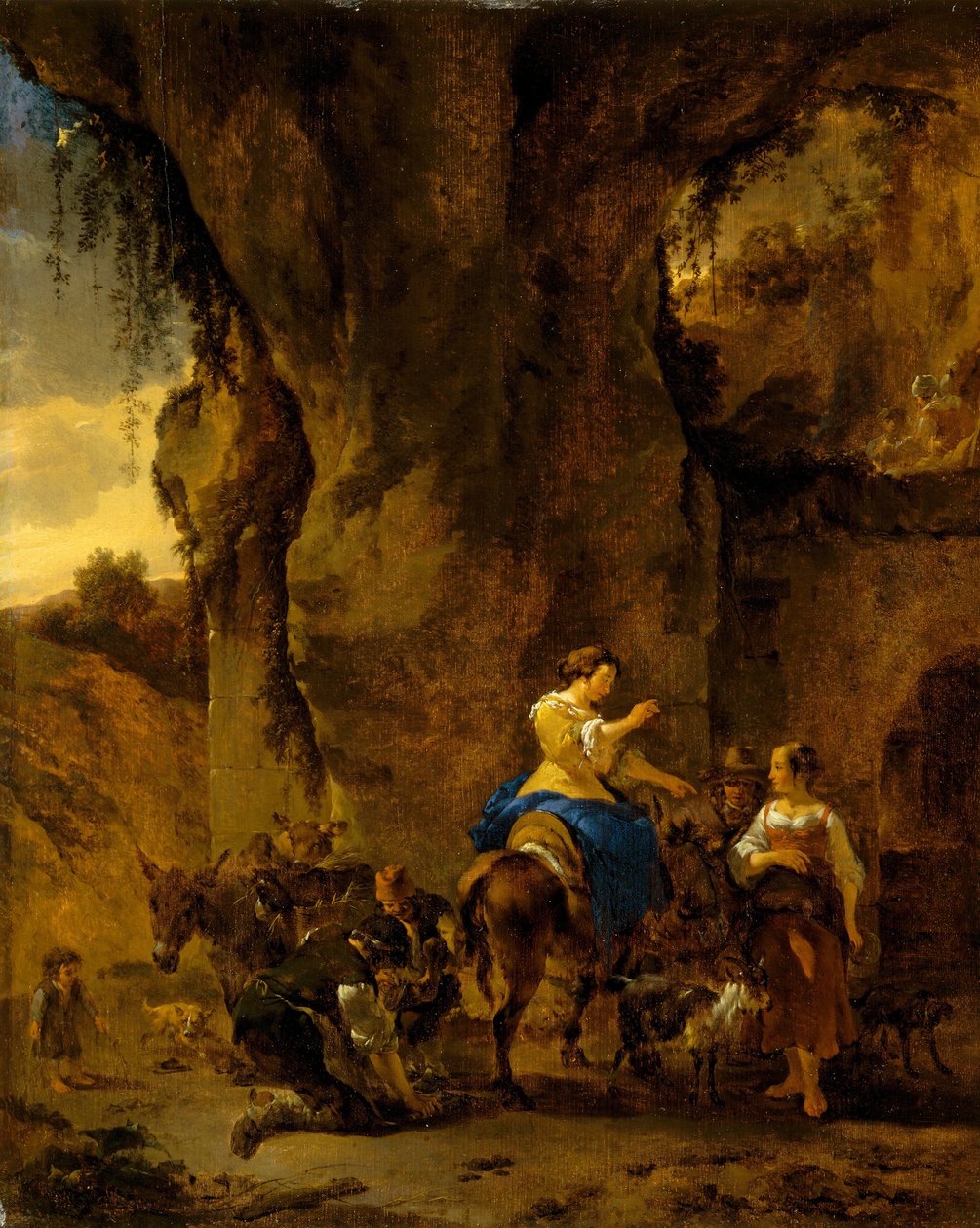 The Country Farrier, tidigt 1660-tal (olja på ekpanel) av Nicolaes Pietersz. Berchem