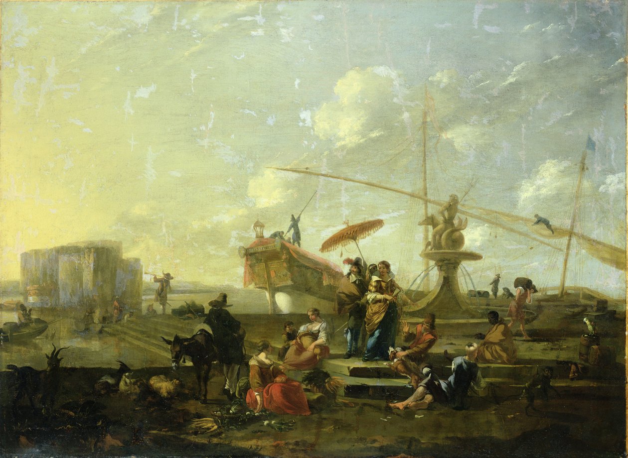 Genuas gamla hamn av Nicolaes Pietersz. Berchem