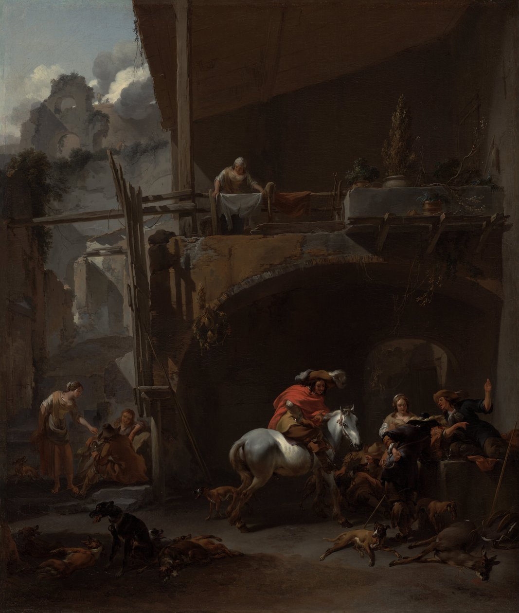 Återkomsten från jakten av Nicolaes Pietersz. Berchem