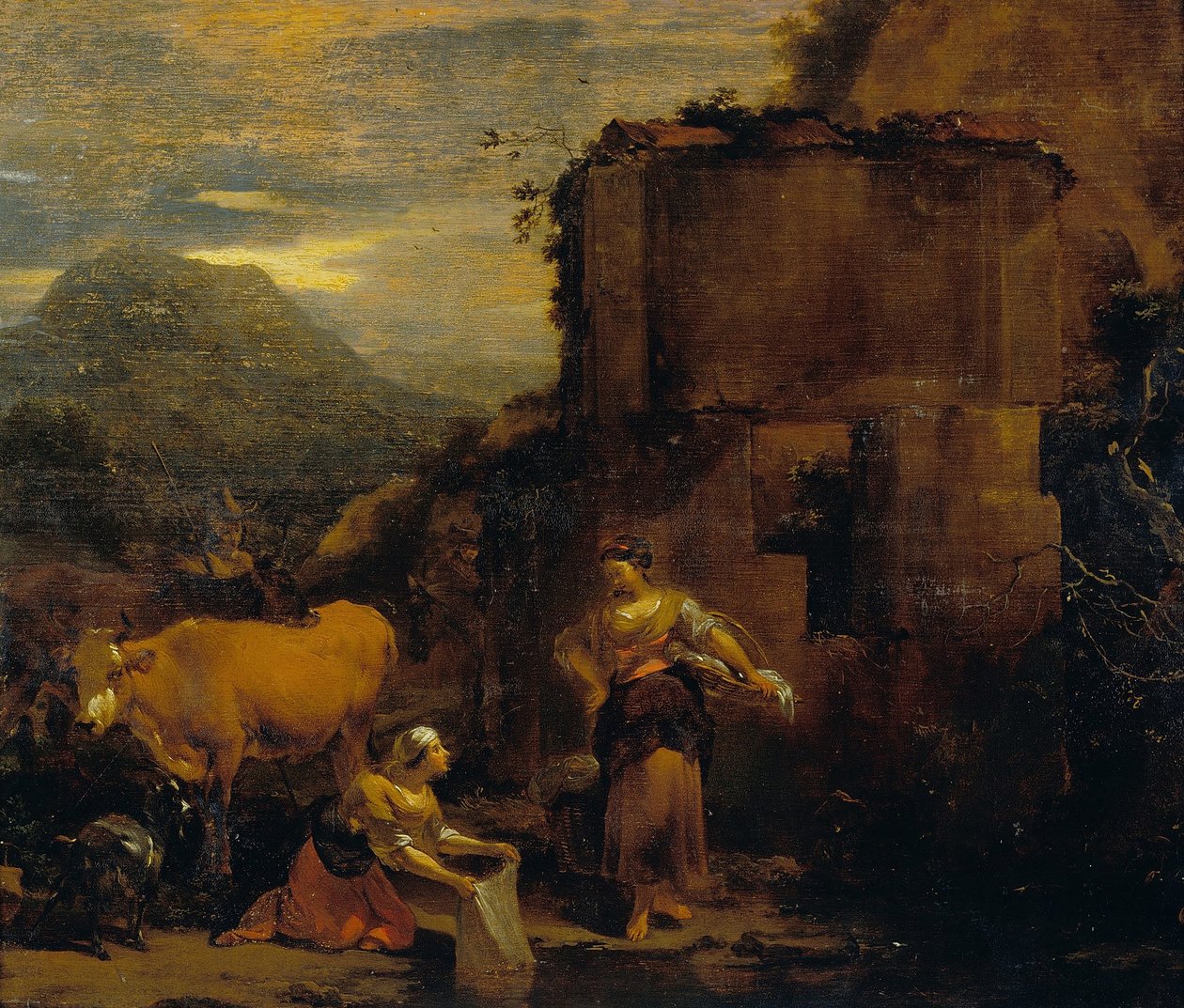 Tvättmän av Nicolaes Pietersz. Berchem