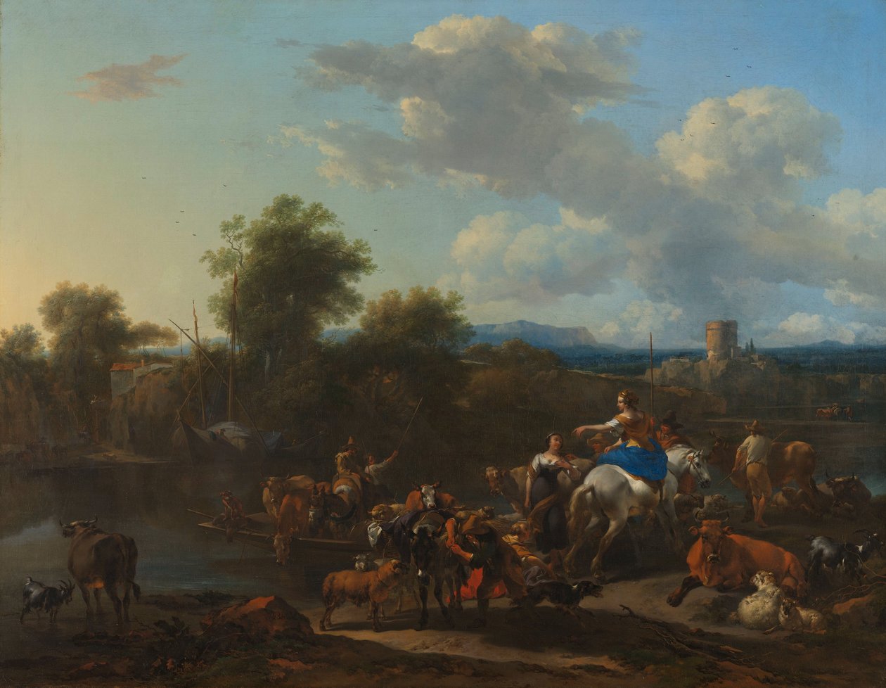 The Cattle Ferry av Nicolaes Pietersz. Berchem