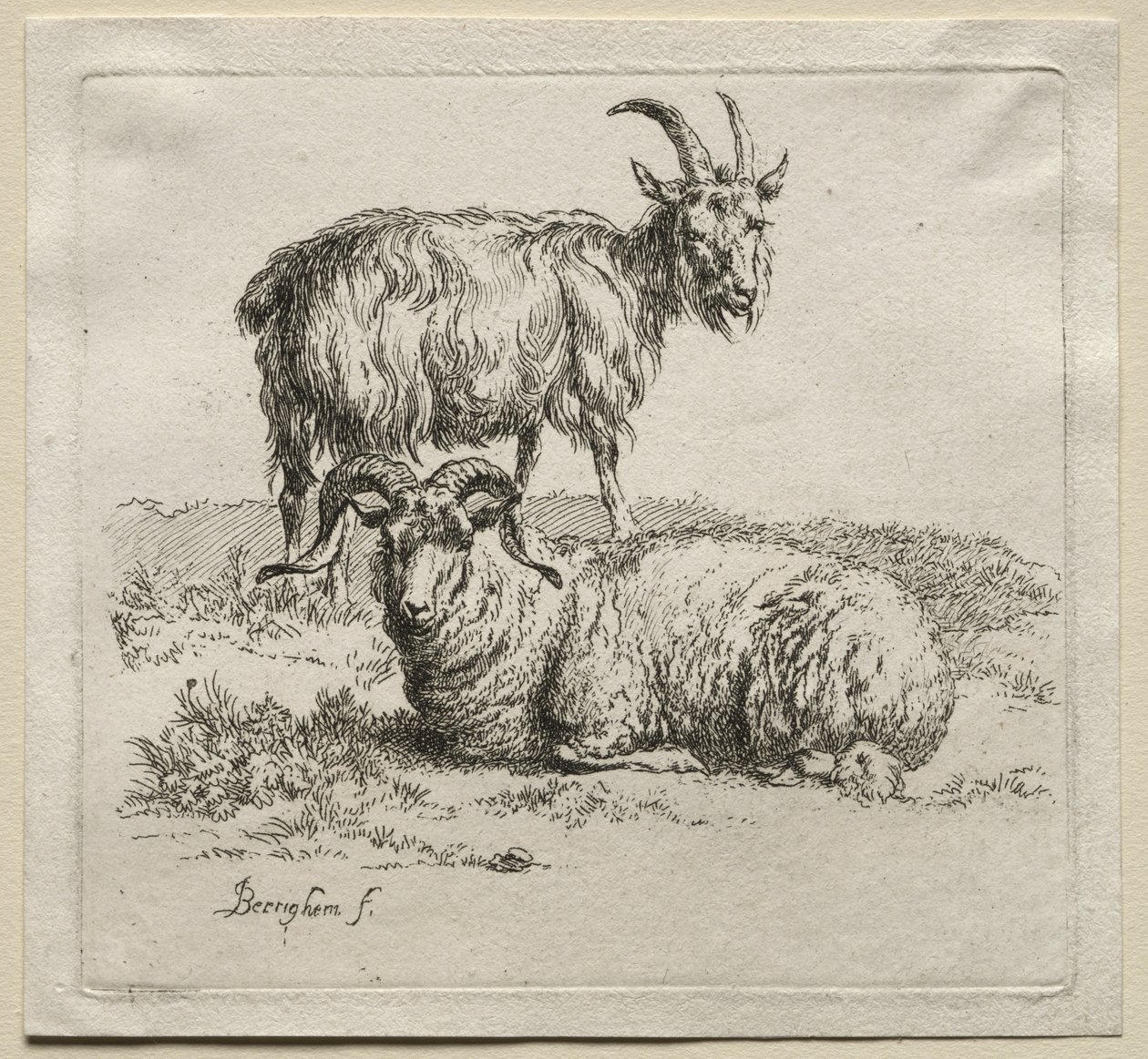 Animalia: bagge och get av Nicolaes Berchem