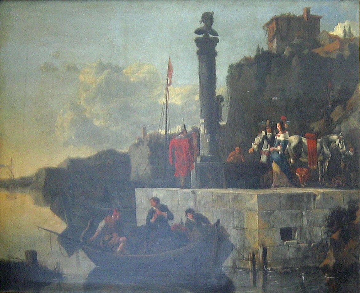 italienska hamnen av Nicolaes Berchem