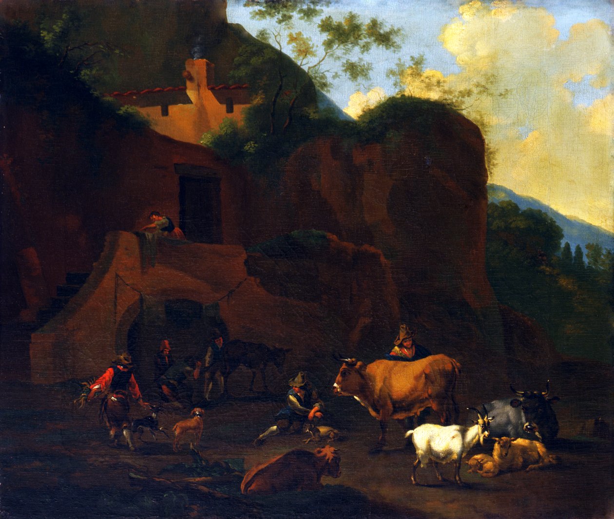 Bönder och boskap, 1600-talet av Nicolaes Berchem