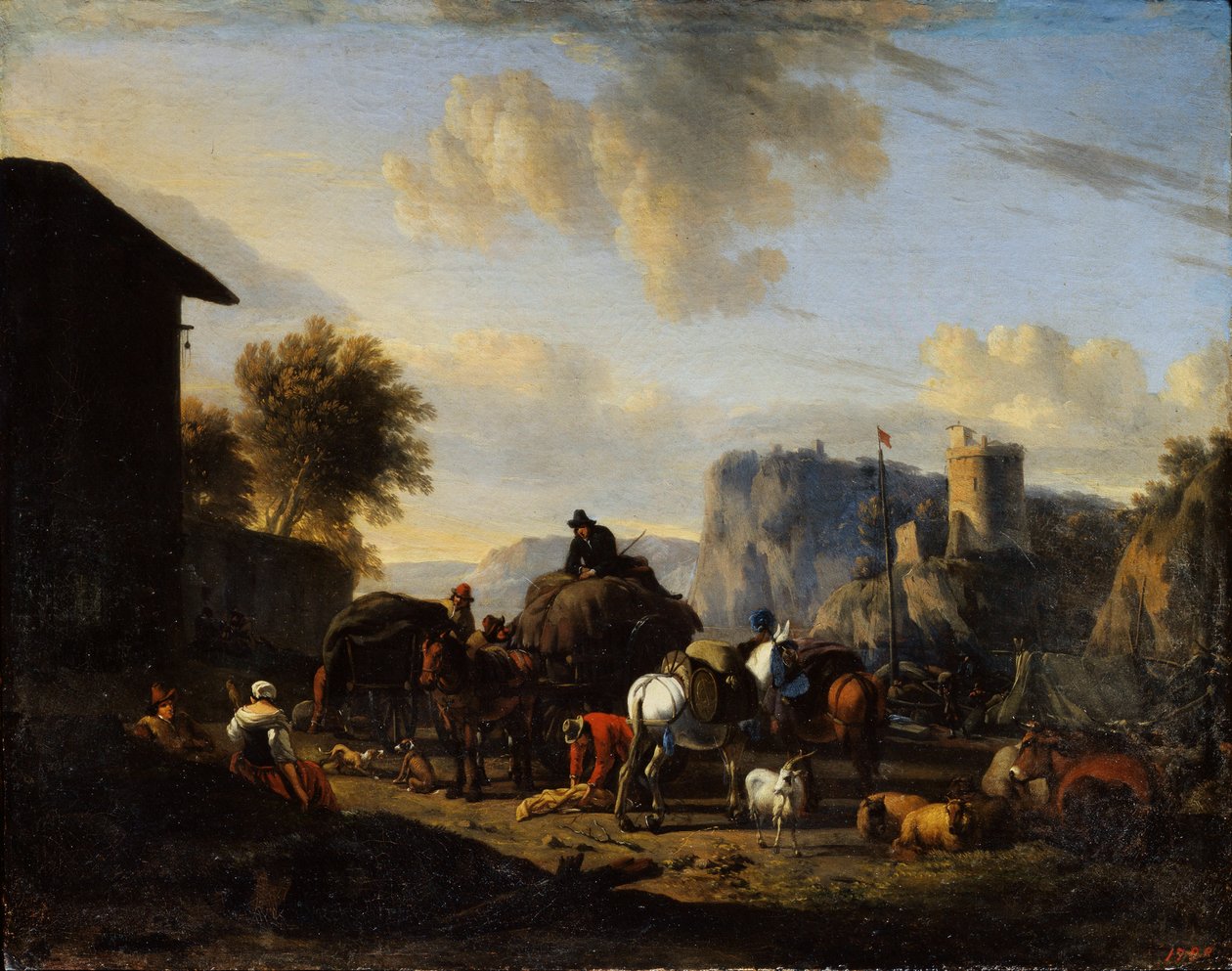 Resten av konvojen, 1600-talet av Nicolaes Pietersz. Berchem