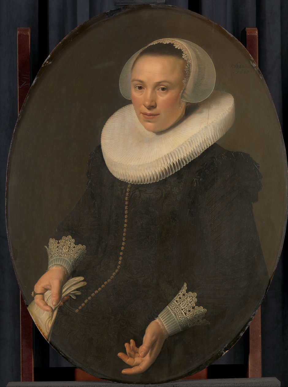 Porträtt av Maria Joachimsdr Swartenhont (1598-1631) av Nicolaes Eliasz Pickenoy