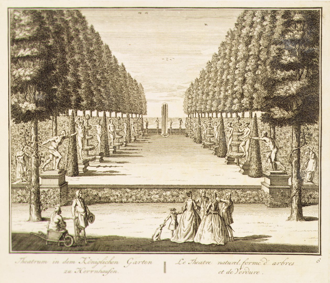 Naturlig teater av träd och häckar (gravyr) av Nicolaes Jansz  Visscher