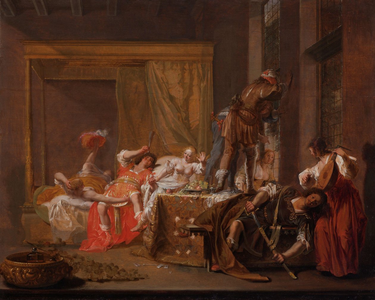 Scen från Messalinas och Gaius Sillius bröllop Messalina och Silius före Claudius återkomst? av Nicolaes Knüpfer