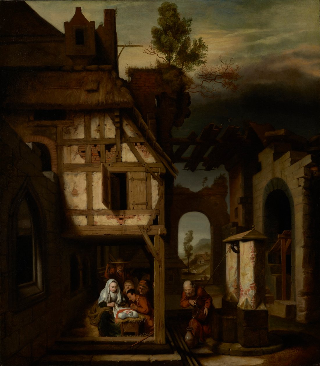 Tillbedjan av herdarna, c.1660 av Nicolaes Maes