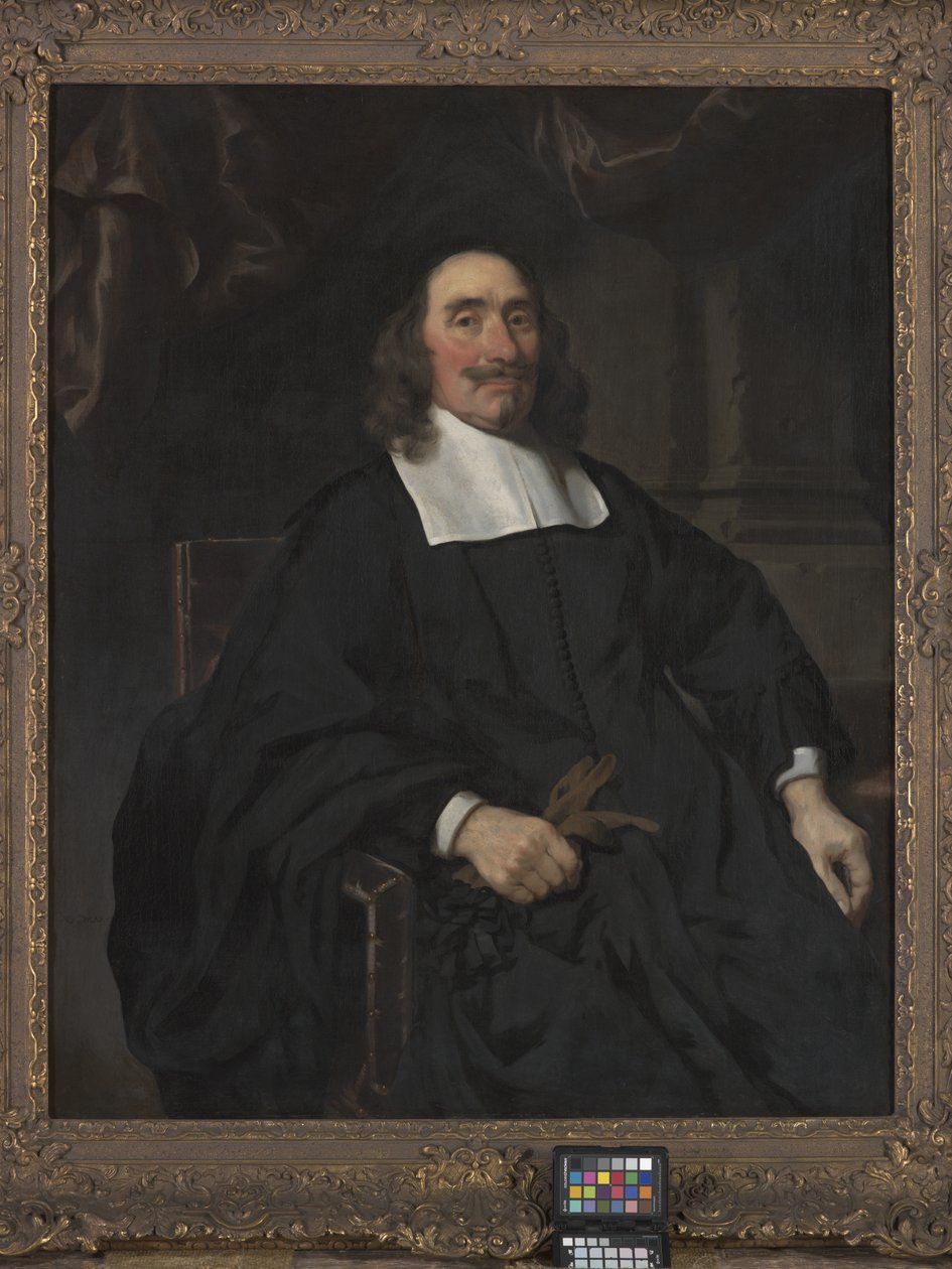 Porträtt av en gentleman (olja på duk) av Nicolaes Maes
