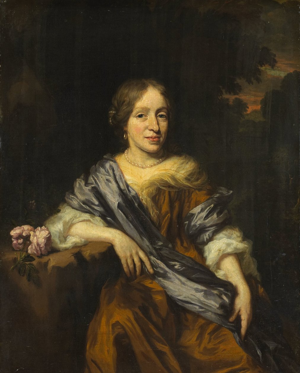 Porträtt av Catharina Pottey, syster till Willem och Sara Pottey av Nicolaes Maes