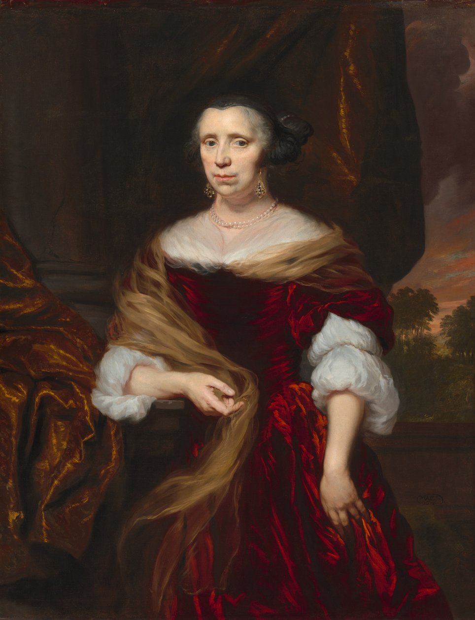 Porträtt av en dam av Nicolaes Maes