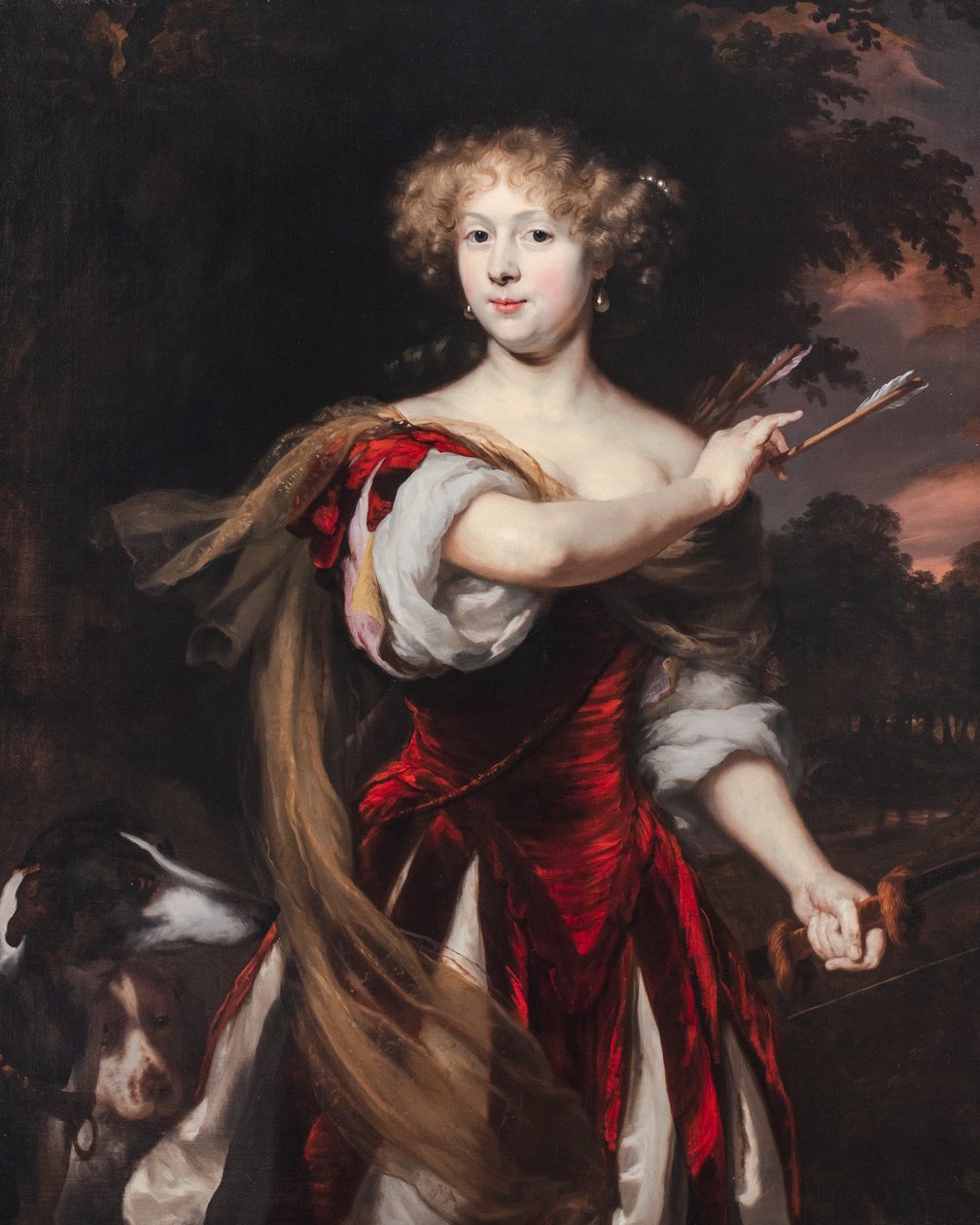 Portrait of a Lady as Diana, ca 1670-90 (olja på duk) av Nicolaes Maes