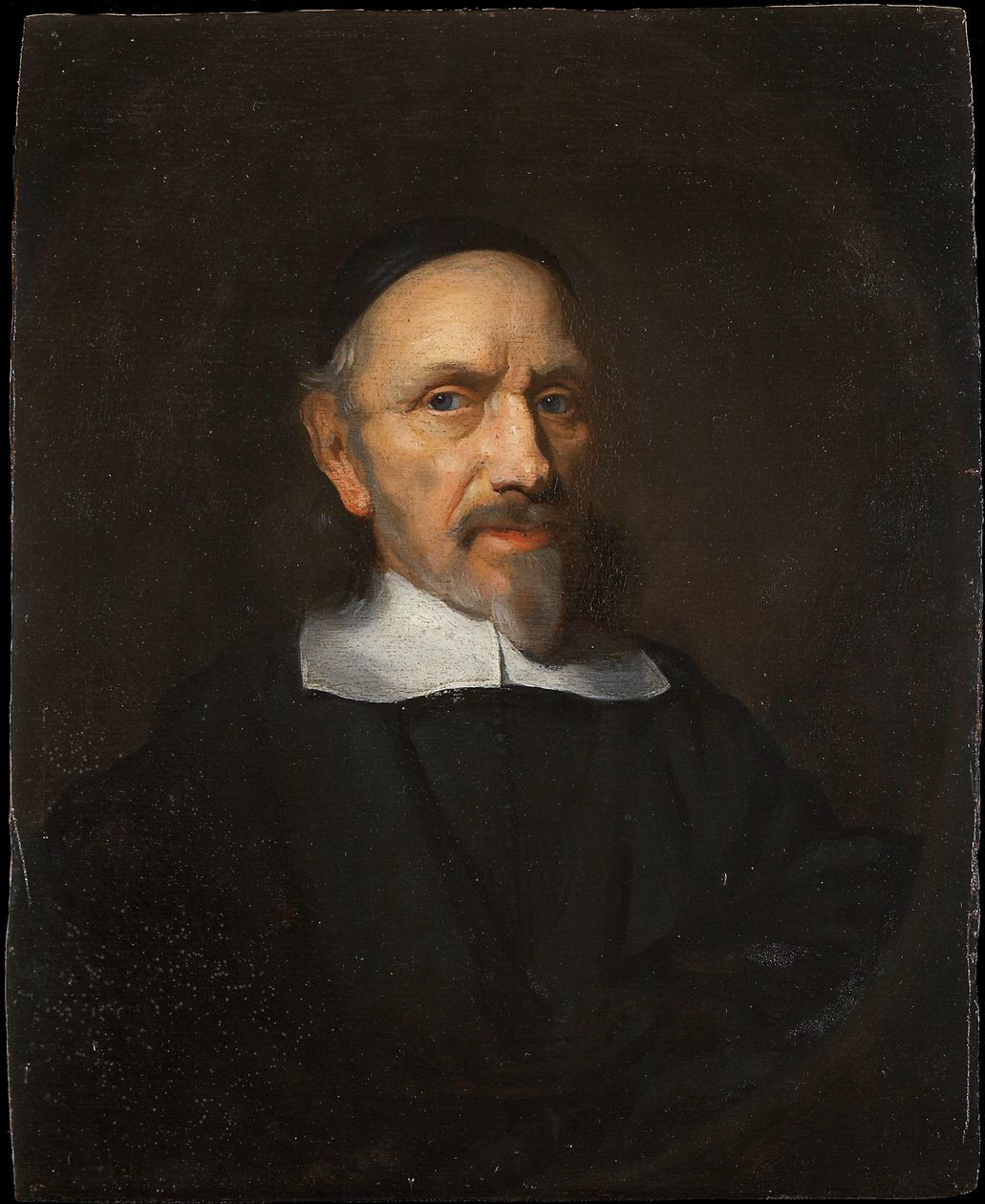 Porträtt av en man klädd i svart av Nicolaes Maes