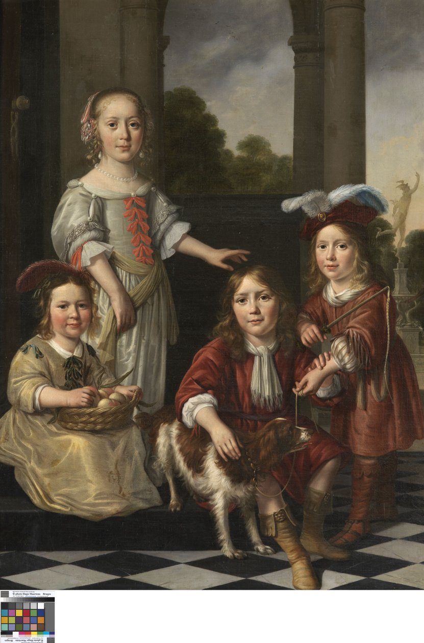 Porträtt av fyra barn av Nicolaes Maes