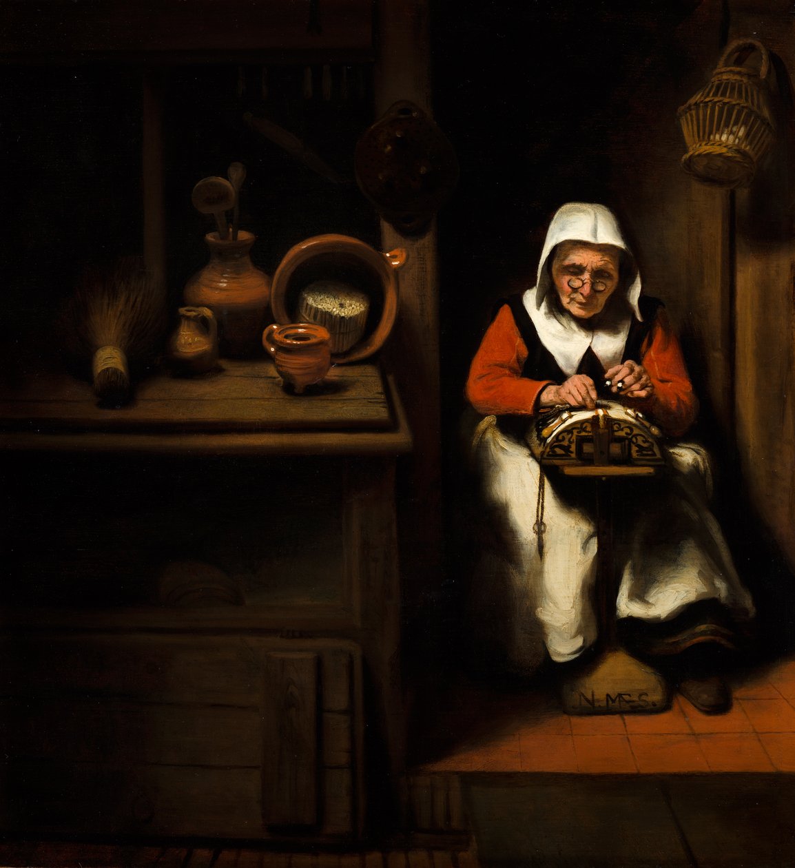 Den gamla knypplerskan av Nicolaes Maes