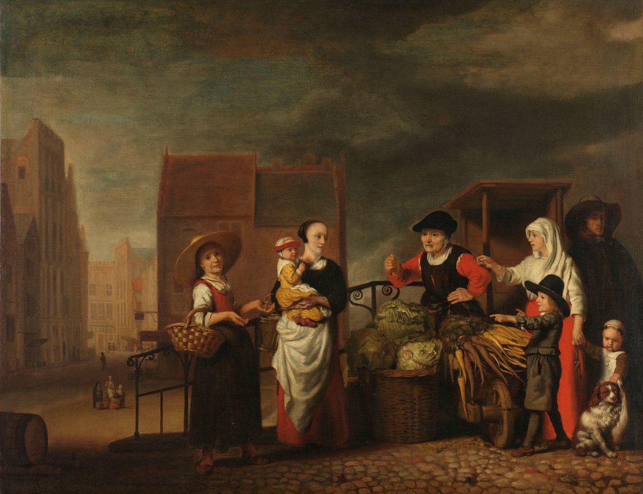 Grönsaksmarknad av Nicolaes Maes