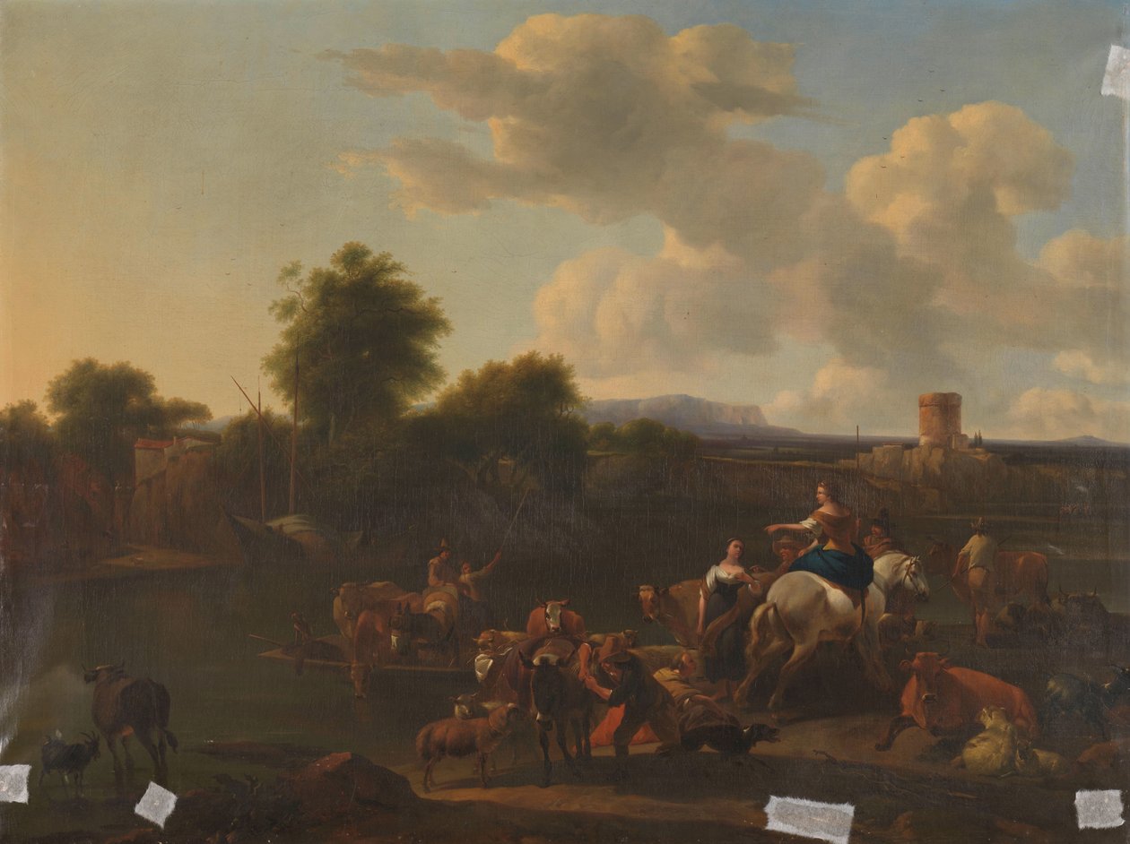 Boskapsfärjan av Nicolaes Pietersz Berchem (copy after)