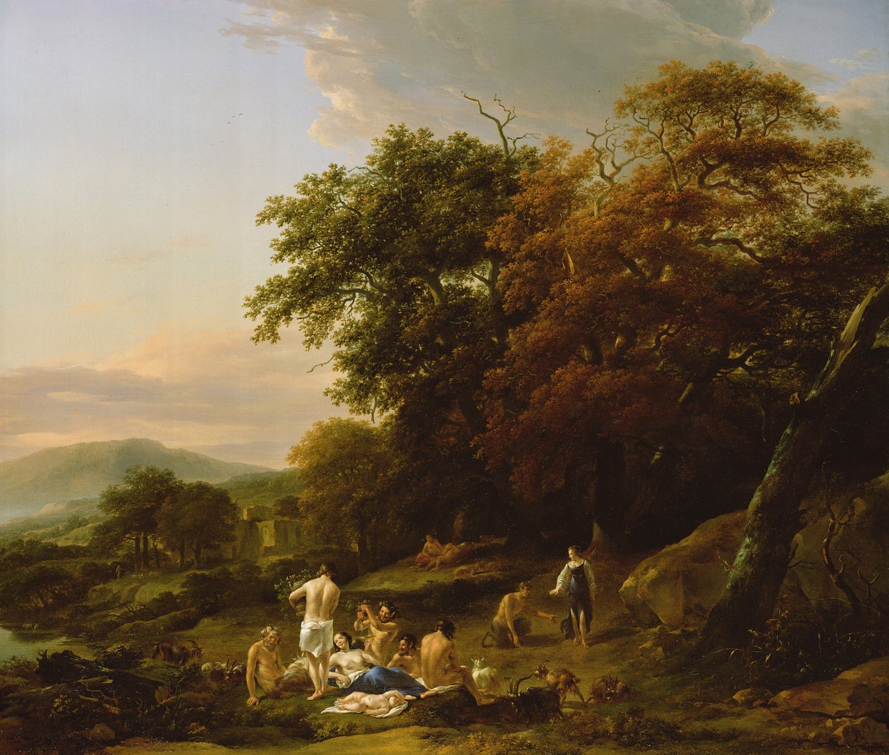 Jægerinden Diana overrasker en Bacchanalian Revelswed av Nicolaes Pietersz. Berchem