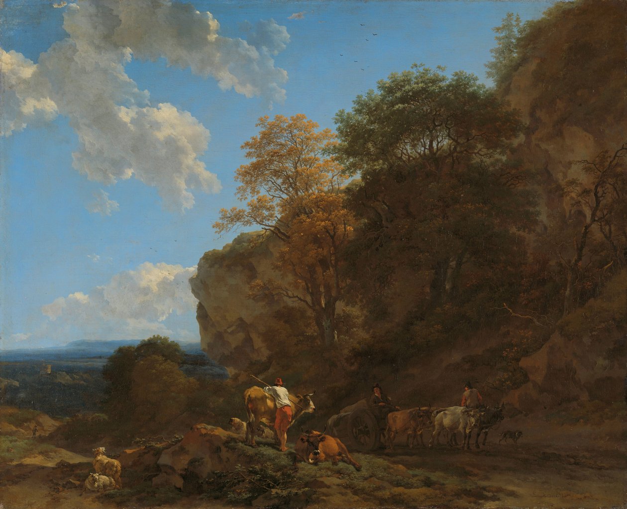 Italienskt landskap av Nicolaes Pietersz Berchem