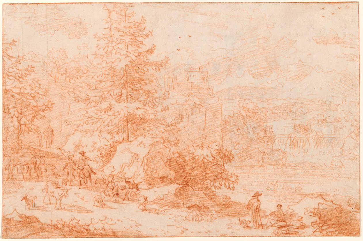 Northern Landscape Fantasy Voking Tivoli av Nicolaes Pietersz Berchem