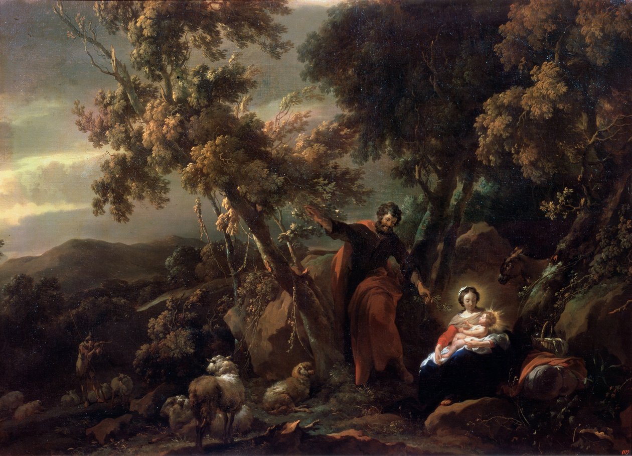 Vila på flykten till Egypten, 1600-talet. av Nicolaes Pietersz. Berchem