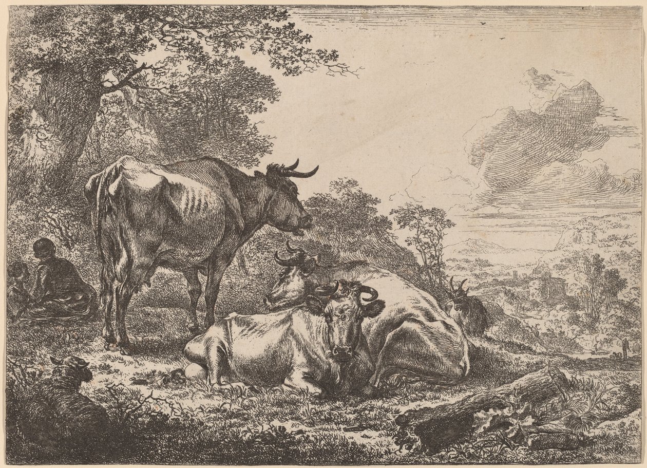 Vilande kor av Nicolaes Pietersz Berchem