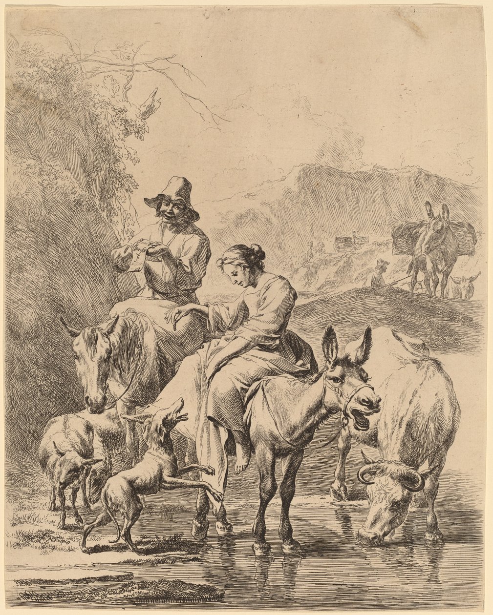 Herdinna på en åsna av Nicolaes Pietersz Berchem
