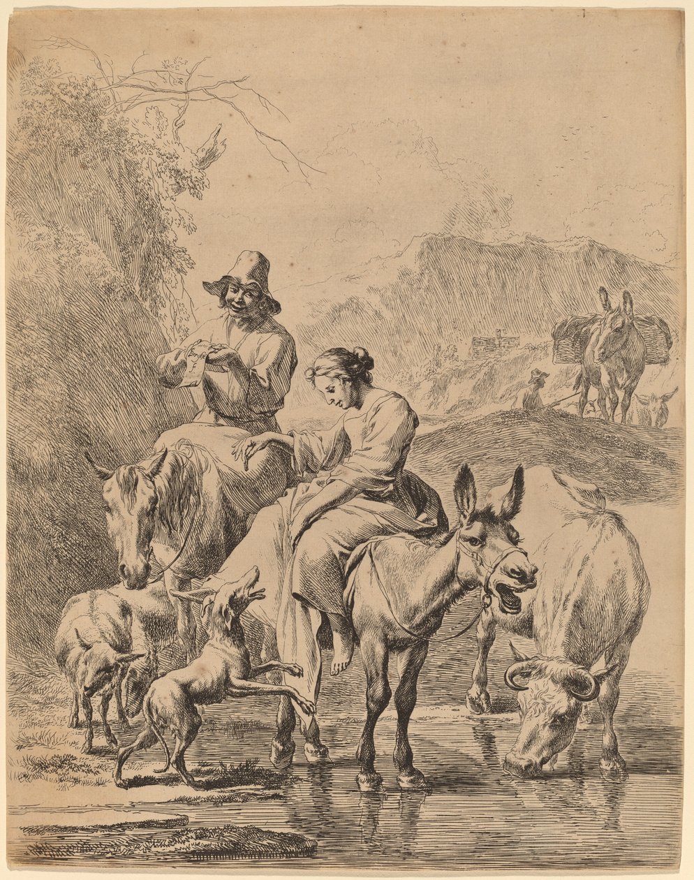Herdinna på en åsna av Nicolaes Pietersz Berchem