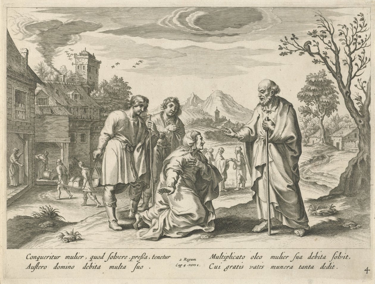 Elisa hjälper en fattig änka History of Elisha (serietitel) av Nicolaes Ryckmans