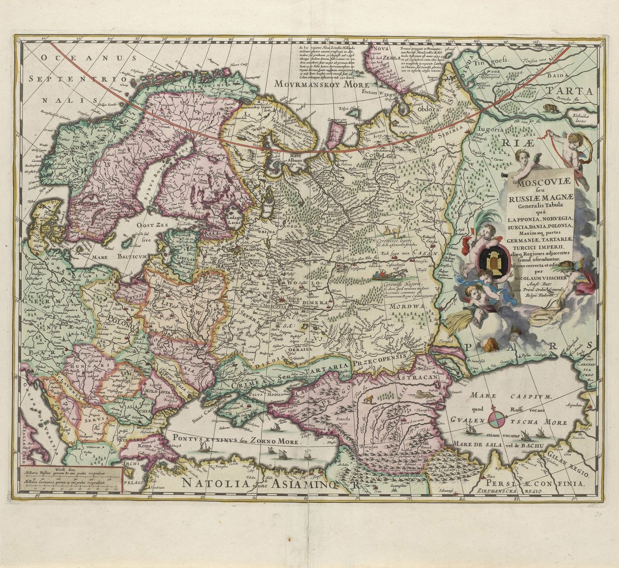 Karta över Ryssland, andra hälften av 1600-talet av Nicolaes Visscher