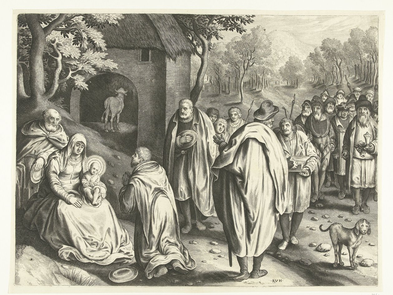 Tillbedjan av kungarna av Nicolaes de Bruyn