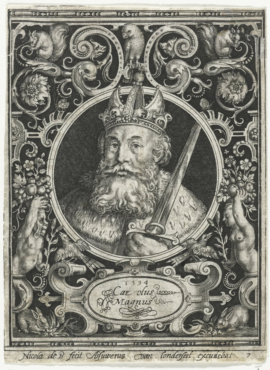 Karl den store, frankernas kung, 1594 av Nicolaes de Bruyn
