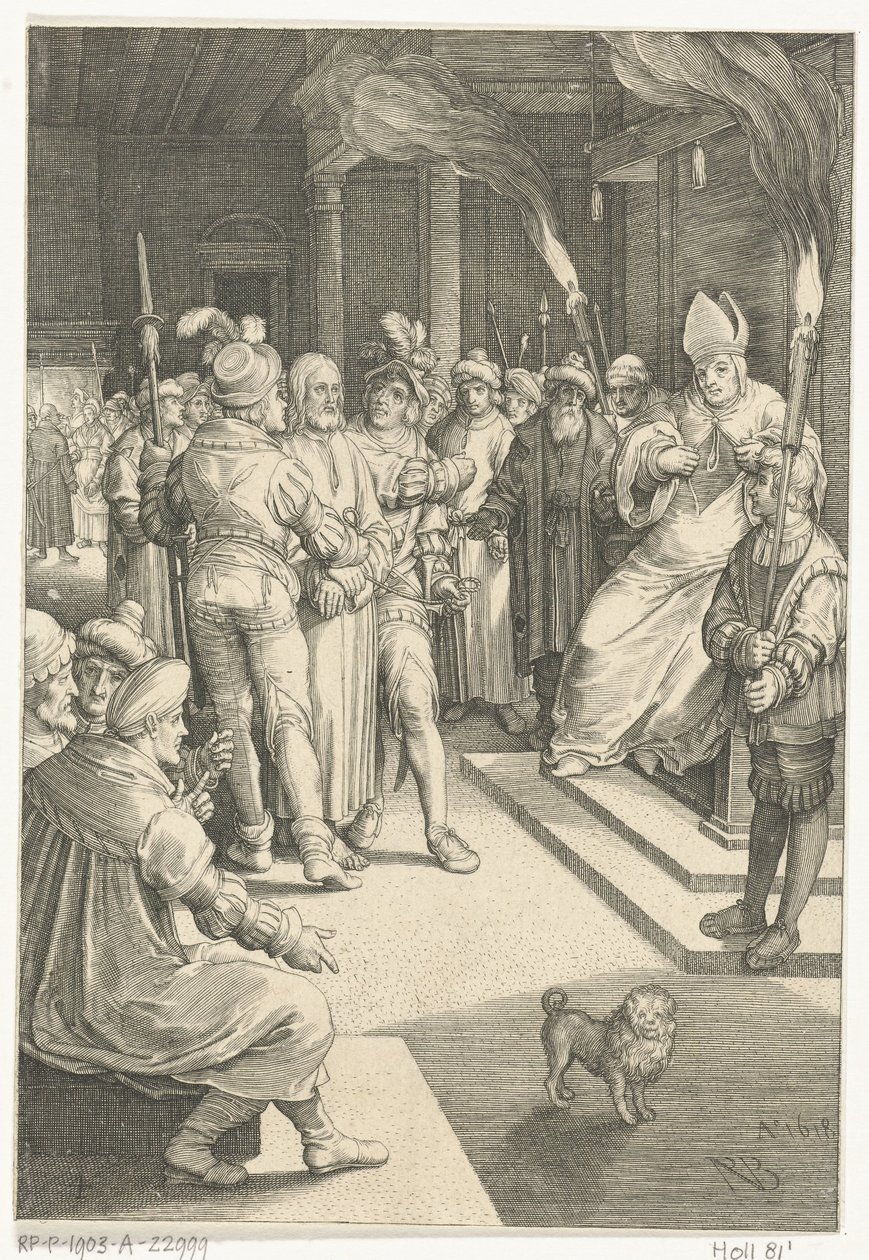 Kristus före Kaifas The Passion (serietitel) av Nicolaes de Bruyn