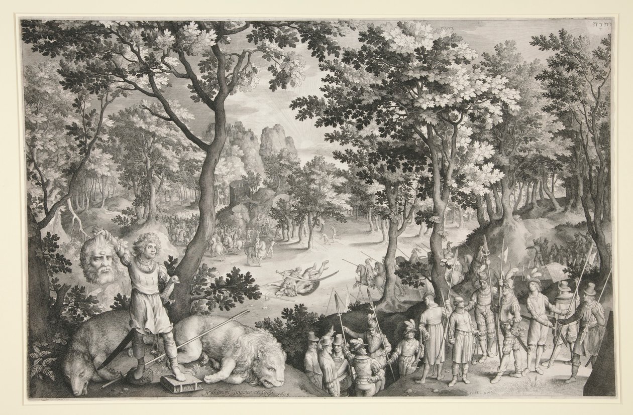 David och Goliat av Nicolaes de Bruyn