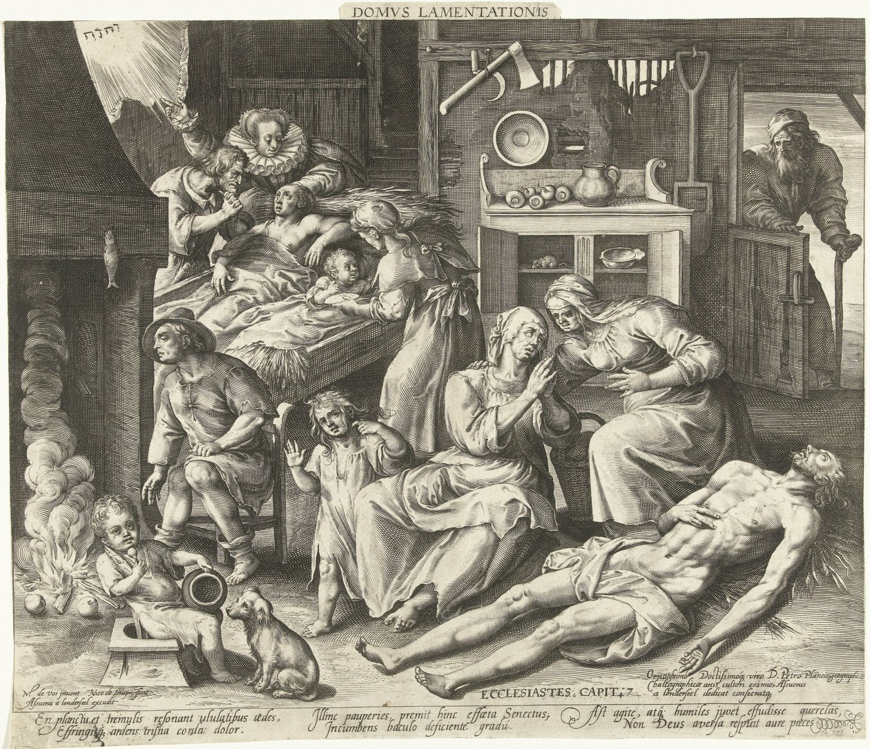 Ett hus fullt av sorg Domus Lamentationis (titel på objekt) av Nicolaes de Bruyn