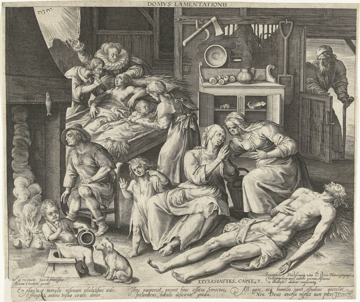 Ett hus fullt av sorg Domus lamentationis (titel på objekt) av Nicolaes de Bruyn