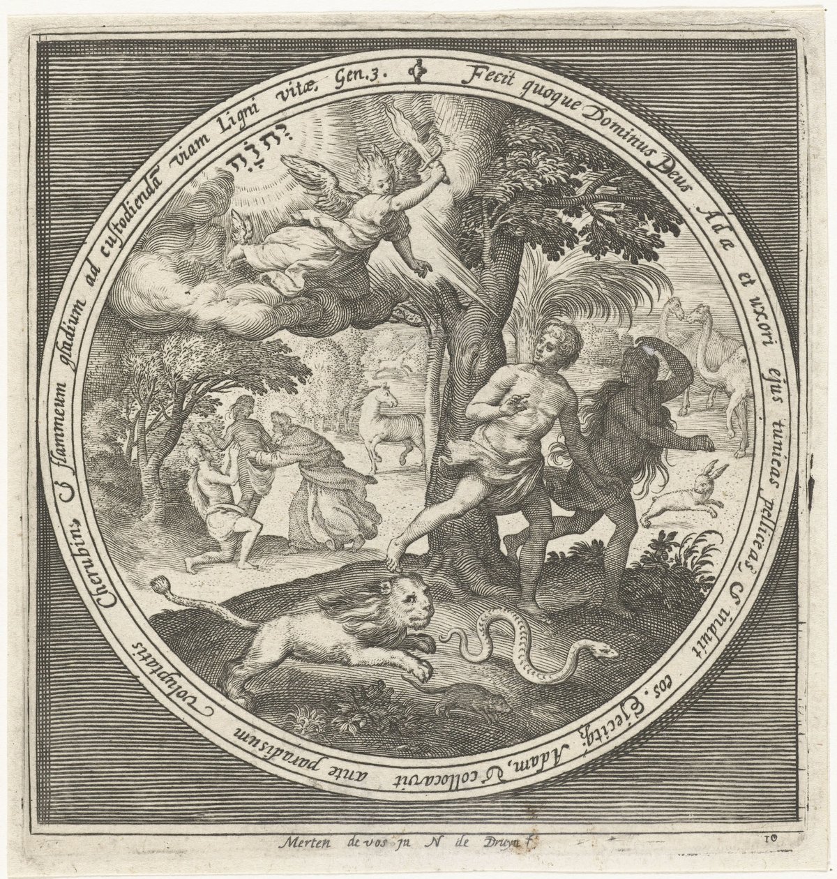Utvisning från paradiset av Nicolaes de Bruyn