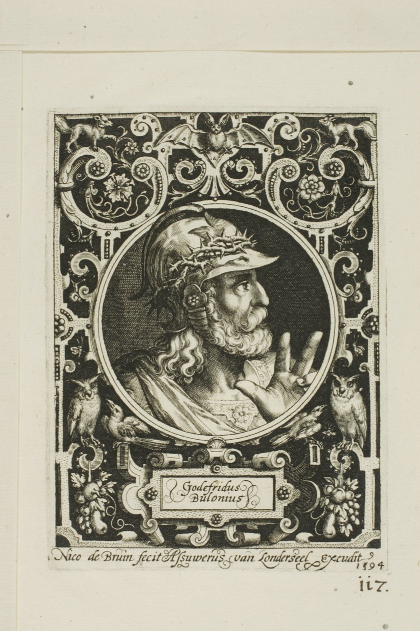 Godfrey of Bouillon, tallrik nio från The Nine Worthies av Nicolaes de Bruyn