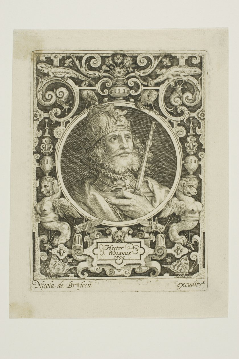 Hector av Troja, plansch ett från The Nine Worthies av Nicolaes de Bruyn
