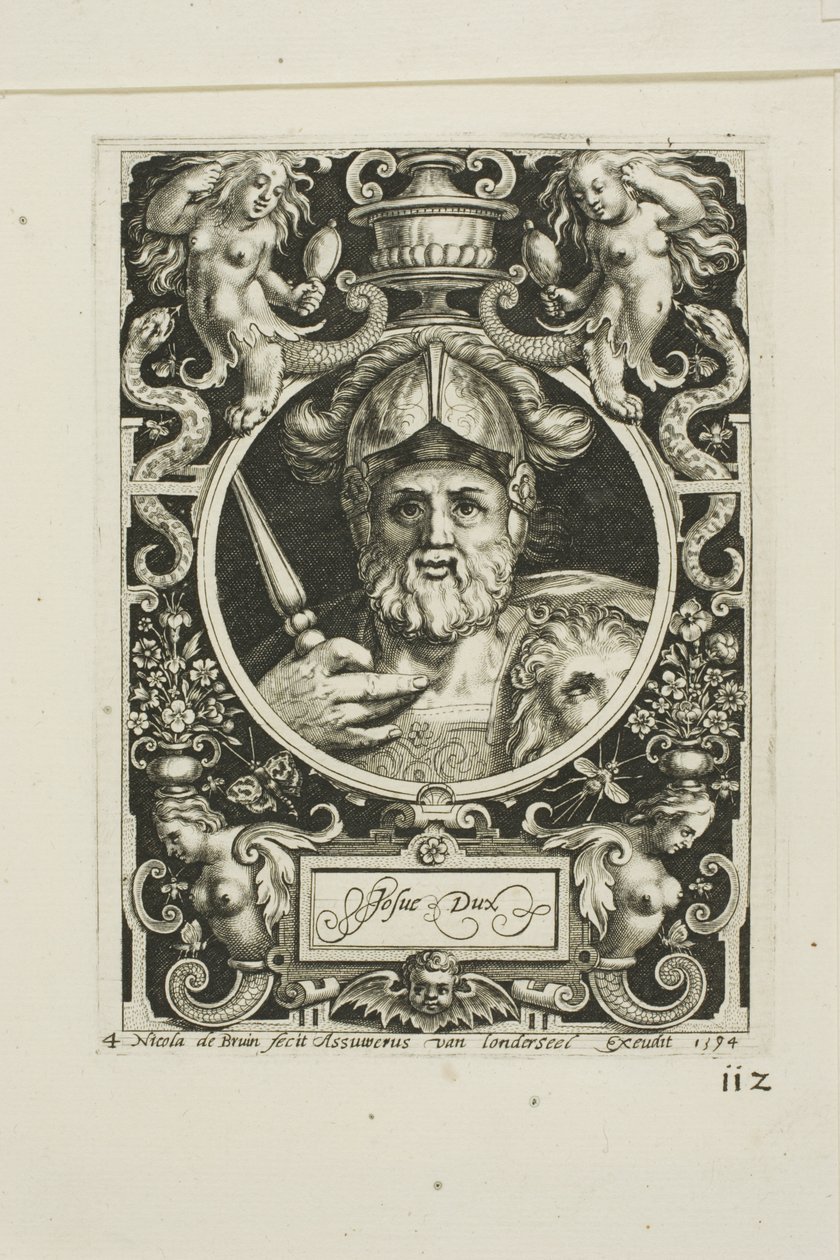 Joshua, plansch fyra från The Nine Worthies av Nicolaes de Bruyn