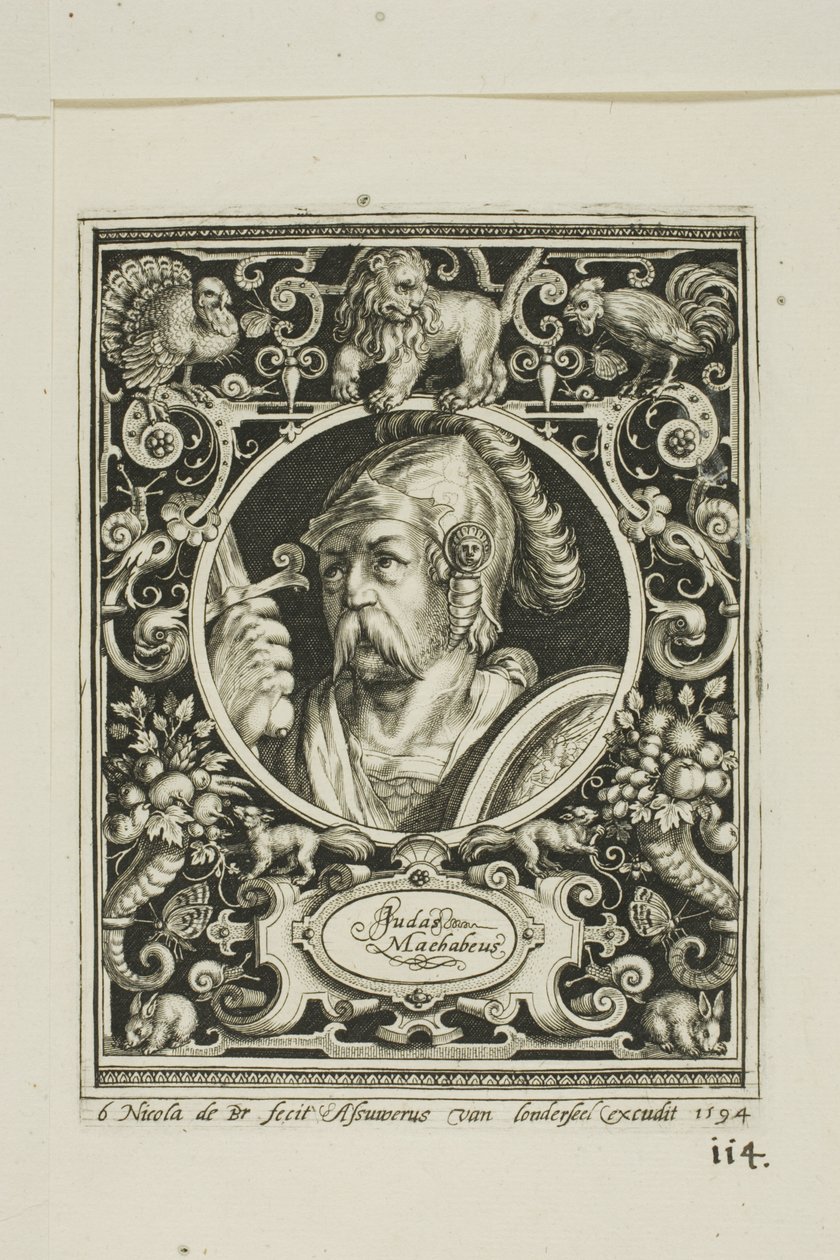 Judas Macabee, platta sex från The Nine Worthies av Nicolaes de Bruyn